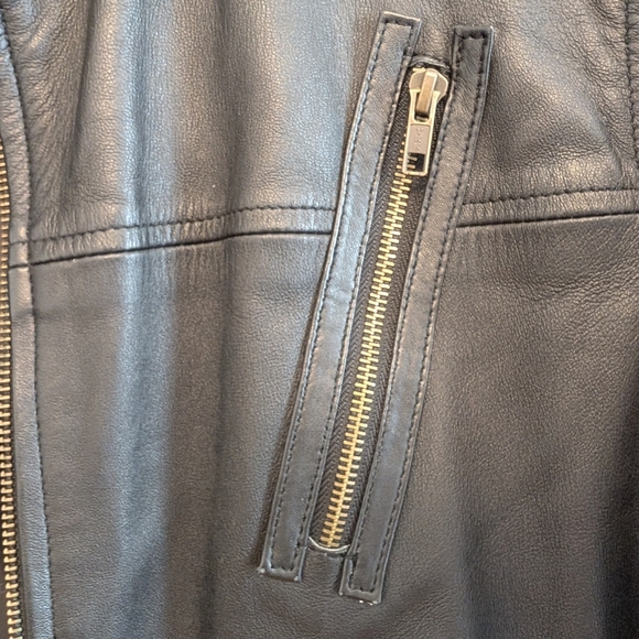 LEATHER BIKER Laverapelle Black Jacket Moto Standup Collar Bomber XL - Picture 10 of 16